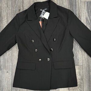 Wantable Black Women's Double Breasted Button Blazer, Size 10